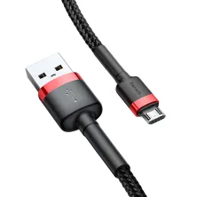 Кабель Baseus Cafule Cable USB to Micro USB 2.4A 1m Черно-Красный