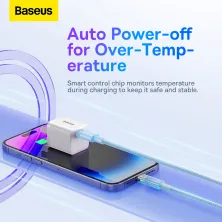 Кабель Baseus Explorer Series with Smart Temperature Control Fast Charging Data Cable Type-C to Lightning PD 20W 1m Блакитний