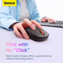 Беспроводная мышка Baseus F01B Tri-Mode Wireless Mouse 2.4G/BT1+BT2 800-1200-1600dpi Серый