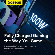 Кабель Baseus Unbreakable Series Fast Charging Data Cable Type-C to Type-C 100W 20V 5A 2m Чорний