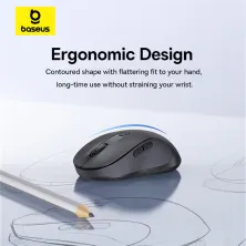 Бездротова мишка Baseus F02 Ergonomic Wireless Mouse 2.4G/BT5.2 1000-1600-2000-2400-4000dpi Чорний