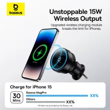 Бездротовий автомобільний зарядний пристрій Baseus MagPro Magnetic Wireless Charging Car Mount Air Vent Version з технологією Qi 15W Чорний
