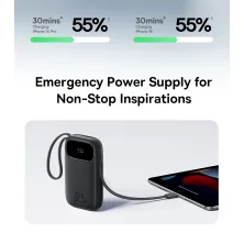 УМБ Baseus EnerFill FC31 Qpow3 Dual-Cable 20000mAh 22.5W с технологией QC3.0+PD3.0 и iP 20W+Type-C 22.5W кабелем Черный