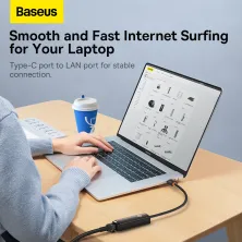 USB Перехідник Baseus Lite Series Ethernet 1000 Mbps Type-C to RJ45 Чорний
