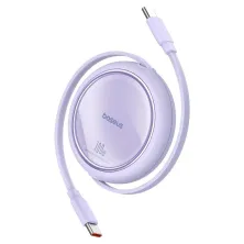 Кабель Baseus Free2Draw Mini Retractable Charging Data Cable Type-C to Type-C 100W 20V 5A 1m Фиолетовый