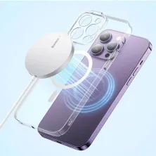 Бездротовий зарядний пристрій Baseus Simple Mini3 Magnetic з функцією MagSafe і Qi 15W Сріблястий