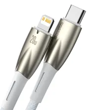 Кабель Baseus Glimmer Series Fast Charging Data Cable Type-C to Lightning PD 20W 1m Білий