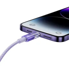 Кабель Baseus Explorer Series with Smart Temperature Control Fast Charging Data Cable USB to Lightning 2.4A 1m Фиолетовый