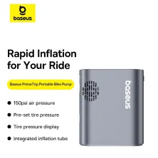 Велокомпресор універсальний Baseus PrimeTrip Series Portable Bike Pump акумуляторний 1750mAh 45W Сірий