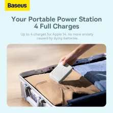 УМБ Baseus Magnetic Mini Wireless Fast Charge 2in1 20000mAh 20W 3A QC3.0+PD3.0 з Бездротовою зарядкою Qi 15W Білий