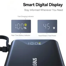 УМБ Baseus PicoGo Digital Display 10000mAh 45W 3A з технологією QC3.0+PD3.0 і Type-C кабелем 45W Чорний