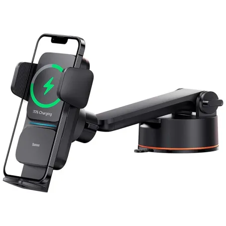 Беспроводное автомобильное зарядное устройство Baseus Wisdom Auto Alignment Car Mount Wireless Charger Suction Base с технологией Qi 15W Черный