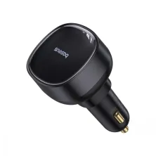 Автомобильное зарядное устройство Baseus Enjoyment Pro Retractable 60W USB и c встроенным кабелем Type-C 0.70м Черный