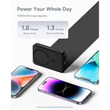 УМБ Baseus Magnetic Mini Wireless Fast Charge 2in1 10000mAh 30W 3A QC3.0+PD3.0 с Беспроводной зарядкой Qi 15W Черный