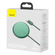 Бездротовий зарядний пристрій Baseus Simple Mini Magnetic з функцією MagSafe і Qi 15W Зелений