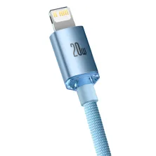Кабель Baseus Crystal Shine Series Fast Charging Data Cable Type-C to Lightning PD 20W 1.2m Блакитний