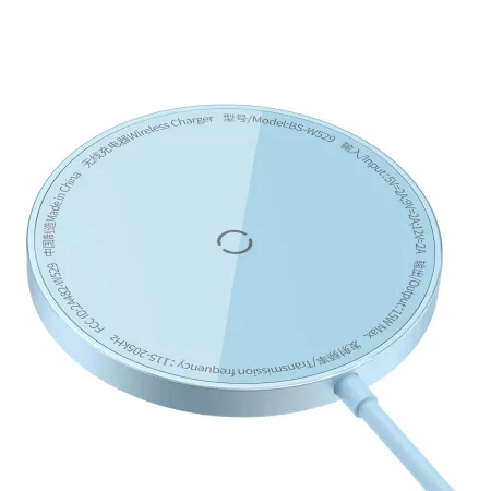 Бездротовий зарядний пристрій Baseus Simple Mini3 Magnetic з функцією MagSafe і Qi 15W Блакитний