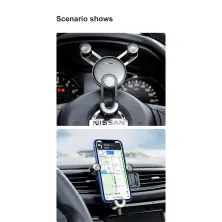 Автодержатель для телефона Baseus YY ehicle в воздуховод с зарядным кабелем Type-C 2A 1м Серебристый