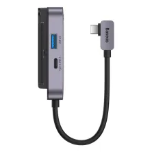 USB-хаб Baseus 4in1 PadJoy 4-Port Type-C HUB Adapter Type-C to USB3.0*1, Type-C*1, 4KHDMI, AUX Сірий
