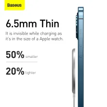 Бездротовий зарядний пристрій Baseus Simple Mini Magnetic з функцією MagSafe і Qi 15W Білий
