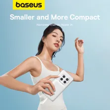 УМБ Baseus Magnetic Mini Wireless Fast Charge 10000mAh 30W 3A QC3.0+PD3.0 з функцією MagSafe та Qi 15W і Type-C 30W кабелем Білий