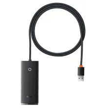 USB-хаб Baseus 4in1 Lite Series 4-Port Type-A HUB Adapter Type-A to USB3.0*4 кабель 1м Чорний
