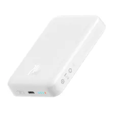 УМБ Baseus Magnetic Mini Wireless Fast Charge 2in1 10000mAh 20W 2.4A QC3.0+PD3.0 с Беспроводной зарядкой Qi 15W Білий