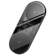 Бездротовий зарядний пристрій Baseus Digital LED Display 2in1 Wireless Charger з технологією Qi 20W Чорний
