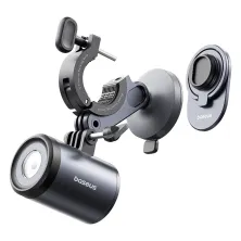 Тримач з ліхтариком телефону на велосипед Baseus PrimeTrip Series Dual-Color Bike Light 2-in-1 Set Чорний