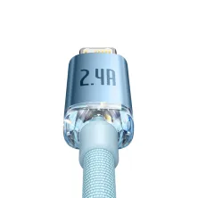 Кабель Baseus Crystal Shine Series USB to Lightning 2.4A 2m Блакитний