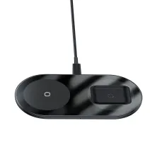 Бездротовий зарядний пристрій Baseus Simple 2in1 For Phone + Pods Pro з технологією Qi 15W 2A Чорний