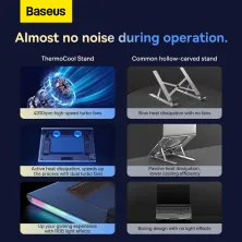 Підставка з охолодженням для ноутбука до 21'' Baseus ThermoCool Heat-Dissipating Turbo Fan Version Сірий