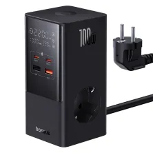 Сетевое зарядное устройство Baseus PowerCombo Tower PowerStrip 100W 2AC+2USB+2Type-C 5A Черный