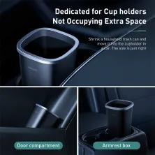 Автомобильный органайзер Baseus Dust-free Vehicle-mounted Trash Can контейнер для мусора Черный