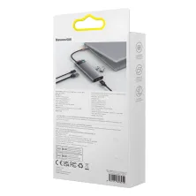 USB-хаб Baseus 7in1 Metal Gleam 7-Port Type-C HUB Adapter Type-C to USB3.0*3, Type-C(PD)*1, 4KHDMI*2, RJ45 Сірий