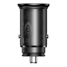 Автомобильное зарядное устройство Baseus Circular Metal PPS Quick Charger Car Charger 30W VOOC USB+Type-C Черный