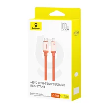 Кабель Baseus 0℃ Series Fast Charging Data Cable Type-C to Type-C 100W 20V 5A 1m Оранжевый