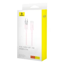Кабель Baseus Explorer Series with Smart Temperature Control Fast Charging Data Cable Type-C to Type-C 100W 20V 5A 1m Розовый