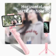 Селфи-монопод Baseus Bluetooth Folding Bracket 2in1 с функцией штатива и пультом Bluetooth Розовый