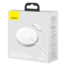Бездротовий зарядний пристрій Baseus Simple Mini Magnetic з функцією MagSafe і Qi 15W Білий