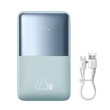 УМБ Baseus Bipow Pro Digital Display 20000mAh 22.5W 5A з технологією QC3.0+PD3.0 2USB+Type-C + Кабель USB to Type-C Блакитний