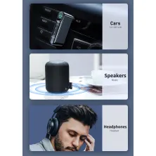 Bluetooth AUX аудиоадаптер Baseus AUX MP3 WAV авто адаптер ресивер магнитолы Черный