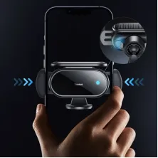 Автодержатель на солнечной батарее для телефона Baseus Steel Cannon pro Solar Electric Car Mount на торпедо Черный