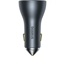 Автомобильное зарядное устройство Baseus Golden Contactor Pro GaN Fast Charging Car Charger 65W USB+2Type-C Серый