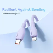 Кабель Baseus Pudding Series Fast Charging Data Cable Type-C to Lightning PD 20W 2m Фіолетовий