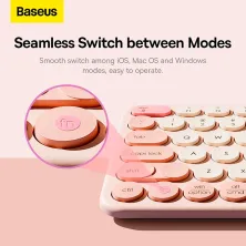 Клавиатура беспроводная Baseus K01A Wireless Tri-Mode Keyboard 2.4G/BT1+BT2 Розовый