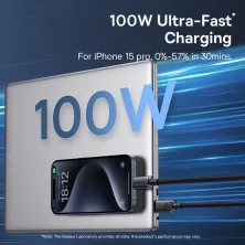 Кабель Baseus Crystal Shine USB3.2 Full Featured Fast Charging Data Cable Type-C to Type-C 100W 4K@60Hz 20Gbps 1.5m Чорний