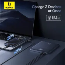 УМБ Baseus Blade Blade2 Fast-Charging Power Bank 12000mAh 65W 6A з технологією QC3.0+PD3.0 + кабель Type-C to Type-C 100W 20V/5A 1м Синий