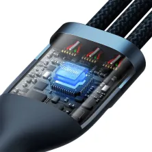 Кабель Baseus Flash Series 2 3-in-1 Fast Charging Data Cable USB to Lightning+Type-C+MicroUSB 66W 1.2m Синий