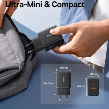Сетевое зарядное устройство Baseus Cube Fast Charger QC3.0+PD3.0 30W USB+Type-C 3A Черный